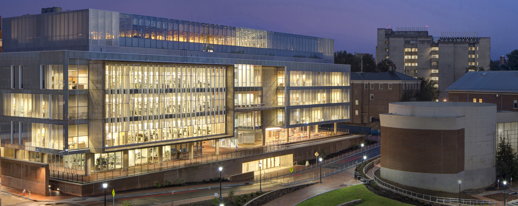 Genome Sciences building at the University of North Carolina at Chapel. The Jill Dowen Lab is located on the northwest side of the building. Courtesy of UNC-Chapel Hill